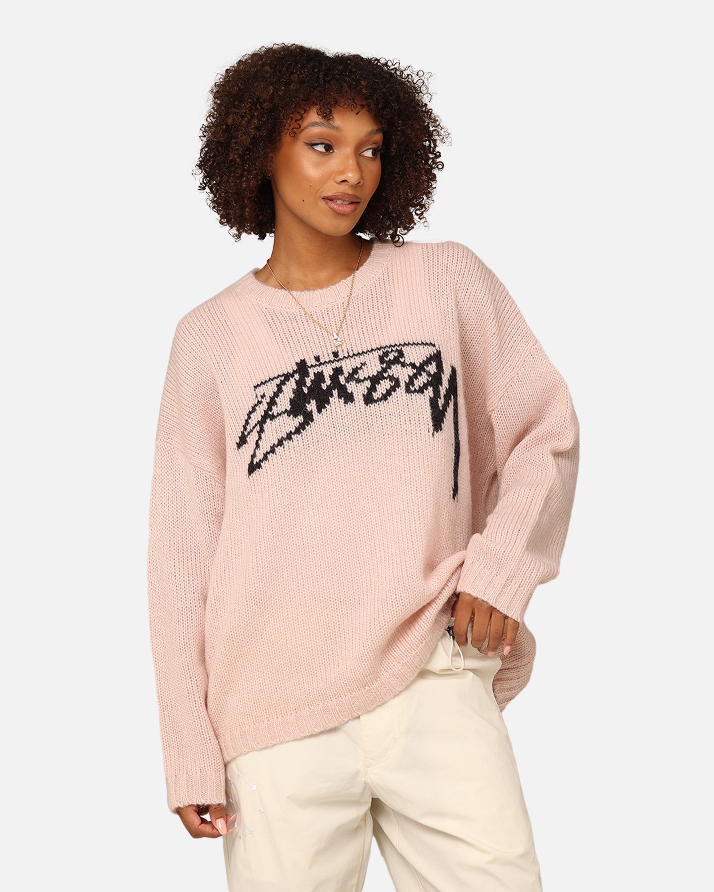 Stüssy Women's Smooth Stock Oversized Knitted Sweater Washed
