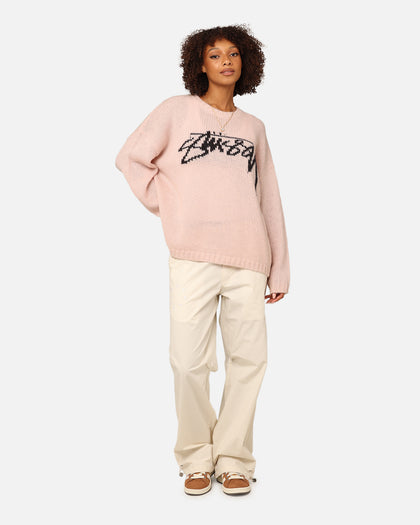 Stüssy Women's Smooth Stock Oversized Knitted Sweater Washed Pink