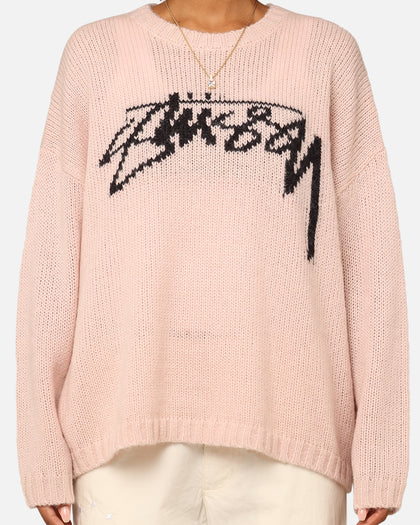 Stüssy Women's Smooth Stock Oversized Knitted Sweater Washed Pink
