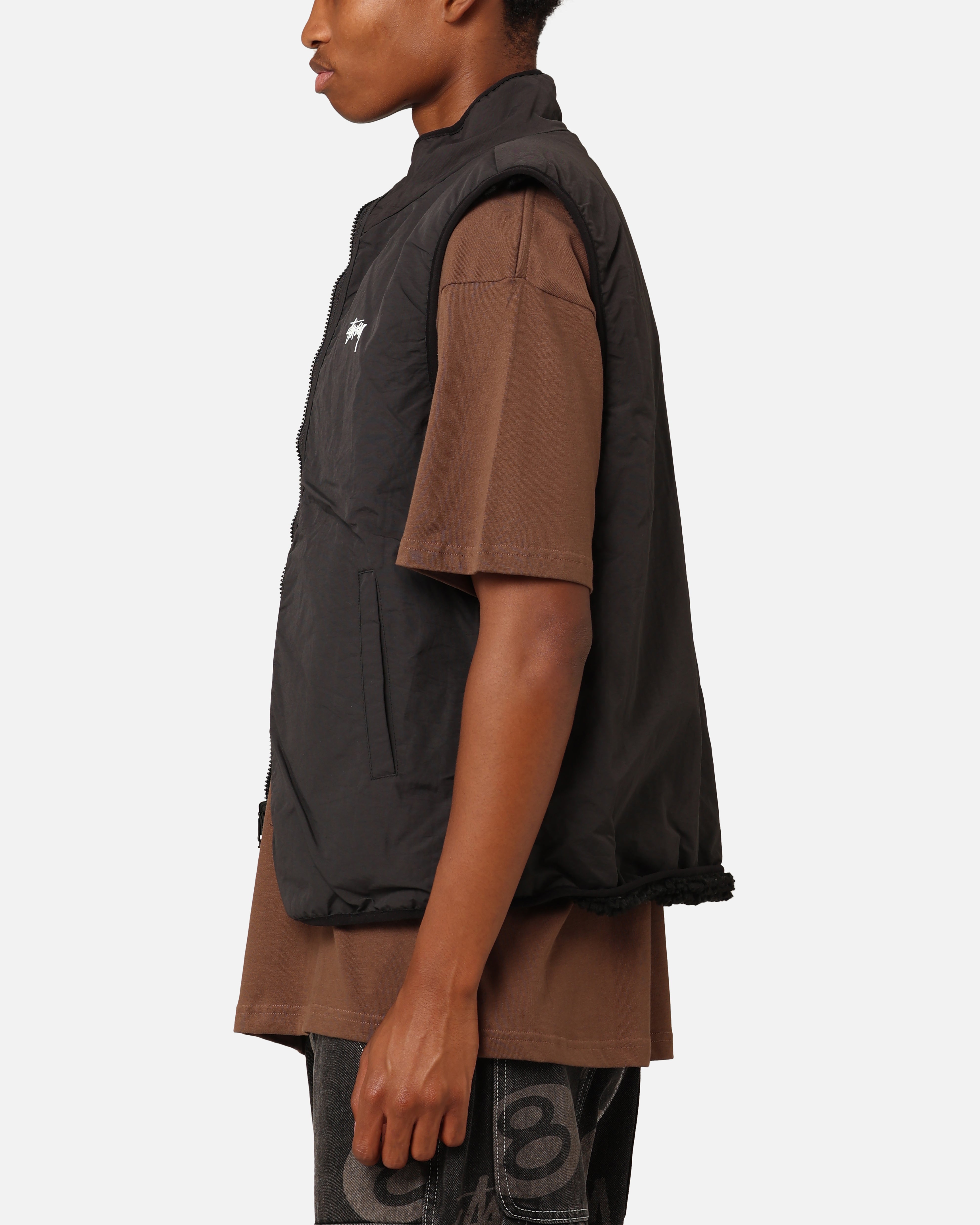 Stüssy 8 Ball Sherpa Reversible Vest Black | Culture Kings NZ