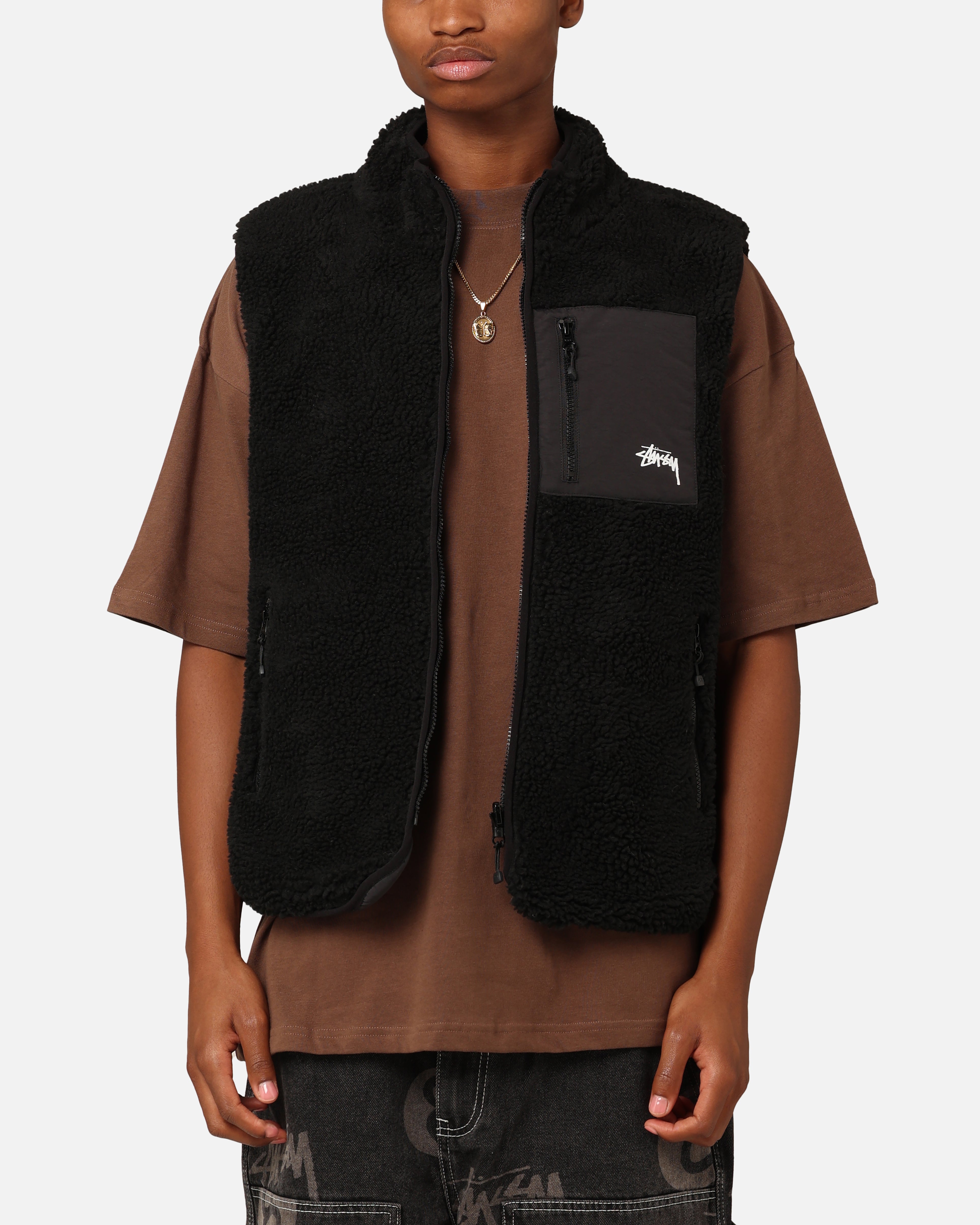 Stüssy 8 Ball Sherpa Reversible Vest Black | Culture Kings NZ