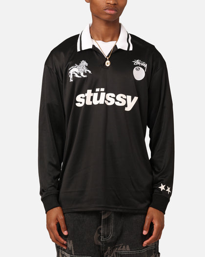 Stüssy Football Polo Long Sleeve T-Shirt Black