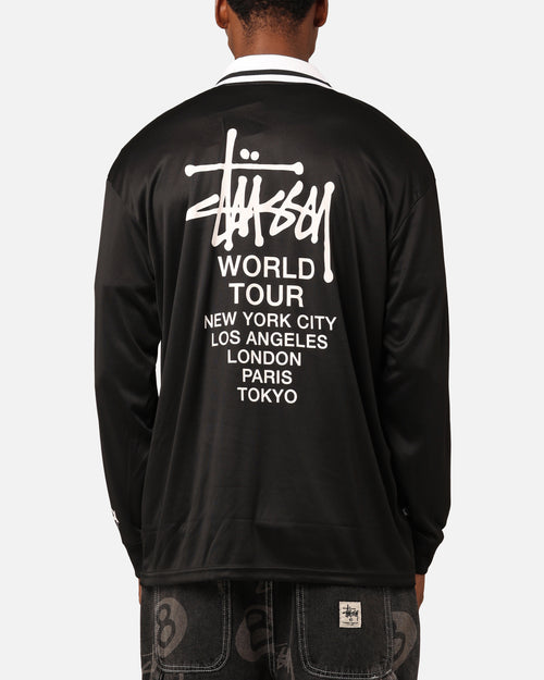 Stüssy Football Polo Long Sleeve T-Shirt Black