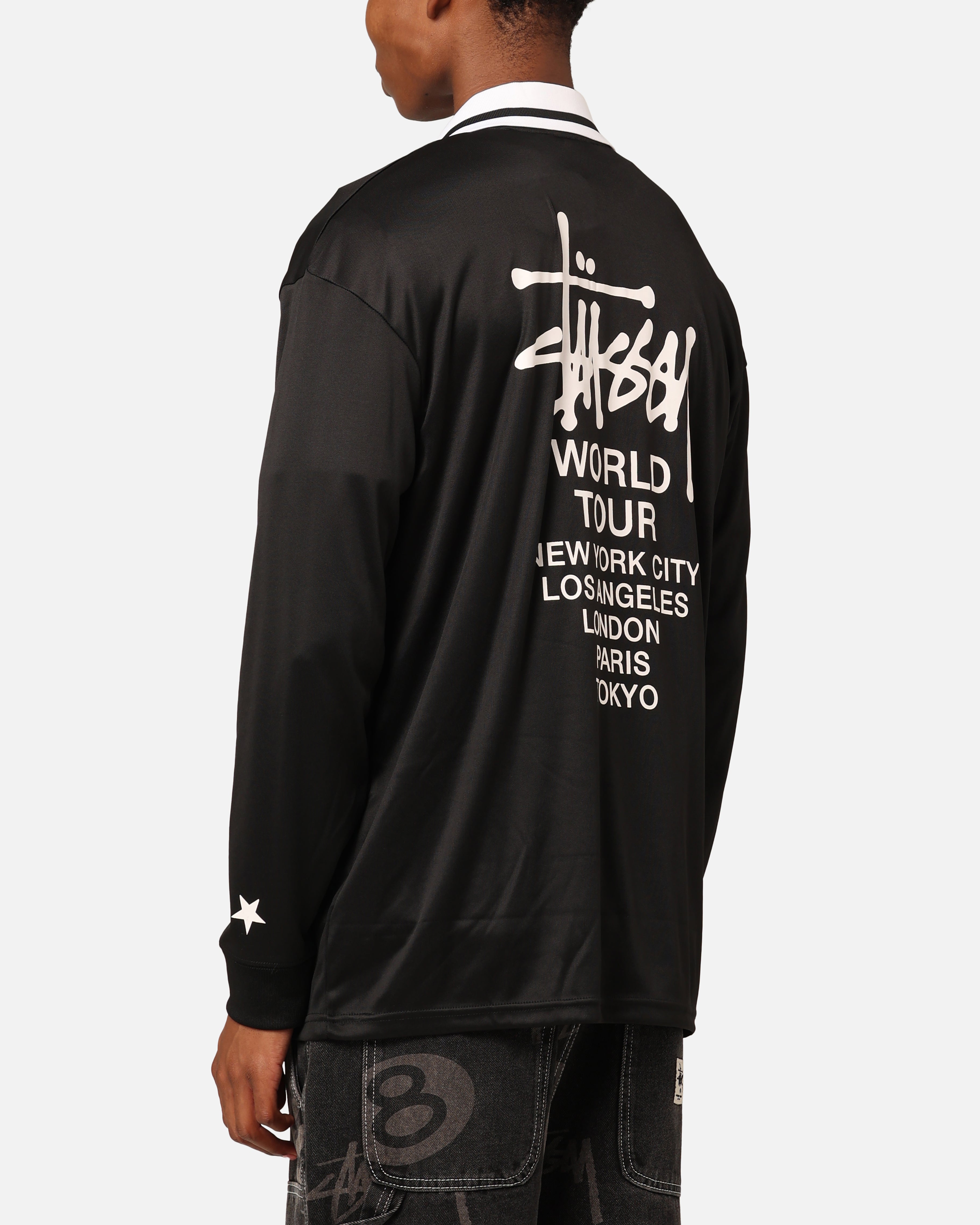k*a様 【サイズS】Stussy Football Polo ジャージ長袖 黒 Stüssy Football Polo Long Sleeve T-Shirt Black | Culture