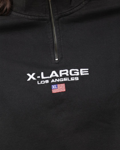X-Large Quater Zip Crewneck Pigment Black