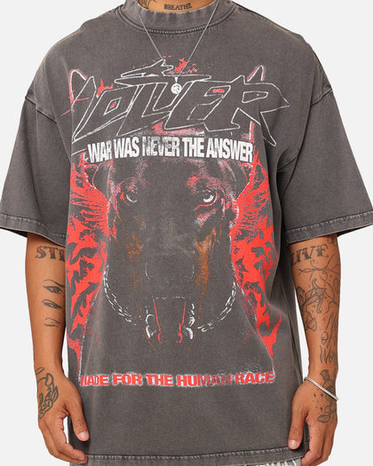 Loiter Dog Tag Oversized T-Shirt Charcoal Grey