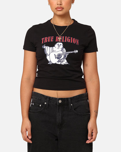 True Religion Women's Buddha Baby T-Shirt Black