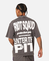 Loiter Riot Squad Vintage T-Shirt Charcoal Grey