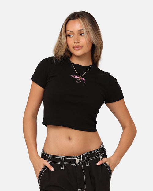 Stussy Women's 8 Ball Baby T-Shirt Black