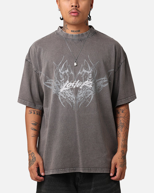 Loiter Lotus Oversized T-Shirt Charcoal Grey