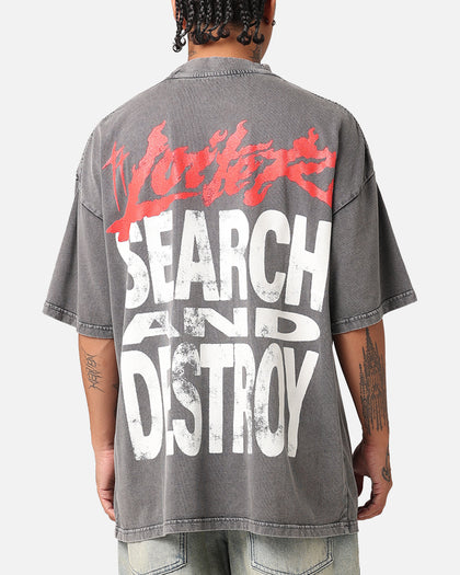 Loiter Search And Destroy Oversized T-Shirt Charcoal Grey