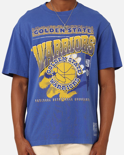 Mitchell & Ness Golden State Warriors Brush Off 2.0 T-Shirt Blue