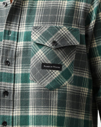 Raised By Wolves Plaid Flannel Shirt Eucalyptus