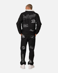 Majestic Athletic Los Angeles Dodgers Etched Denim Shacket Washed Black Denim