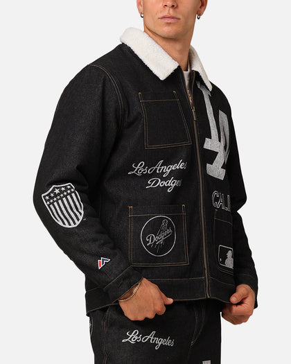 Majestic Athletic Los Angeles Dodgers Etched Denim Shacket Washed Black Denim