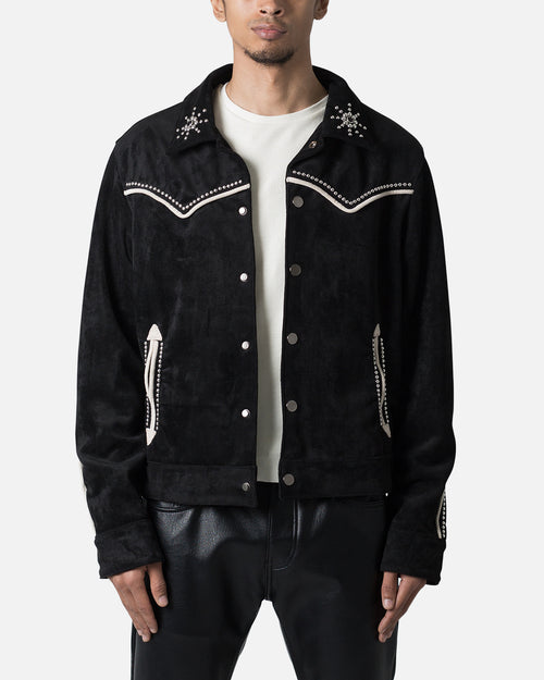 MNML Suede Collared Jacket Black
