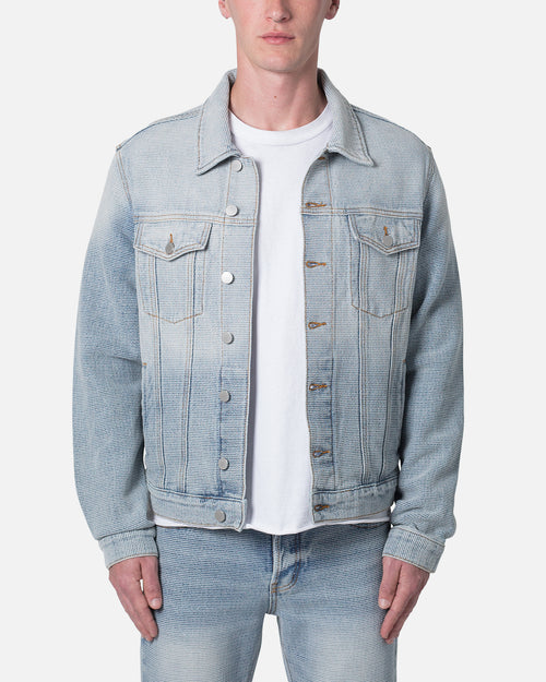 MNML Western Crosshatch Trucker Denim Jacket Blue