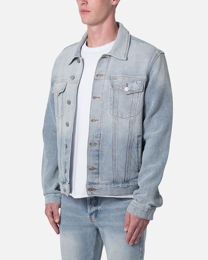 MNML Western Crosshatch Trucker Denim Jacket Blue