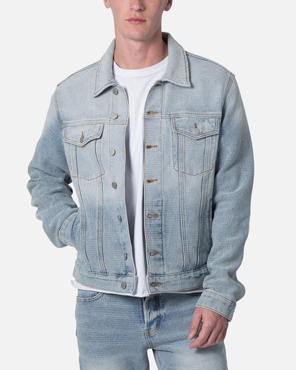 MNML Western Crosshatch Trucker Denim Jacket Blue