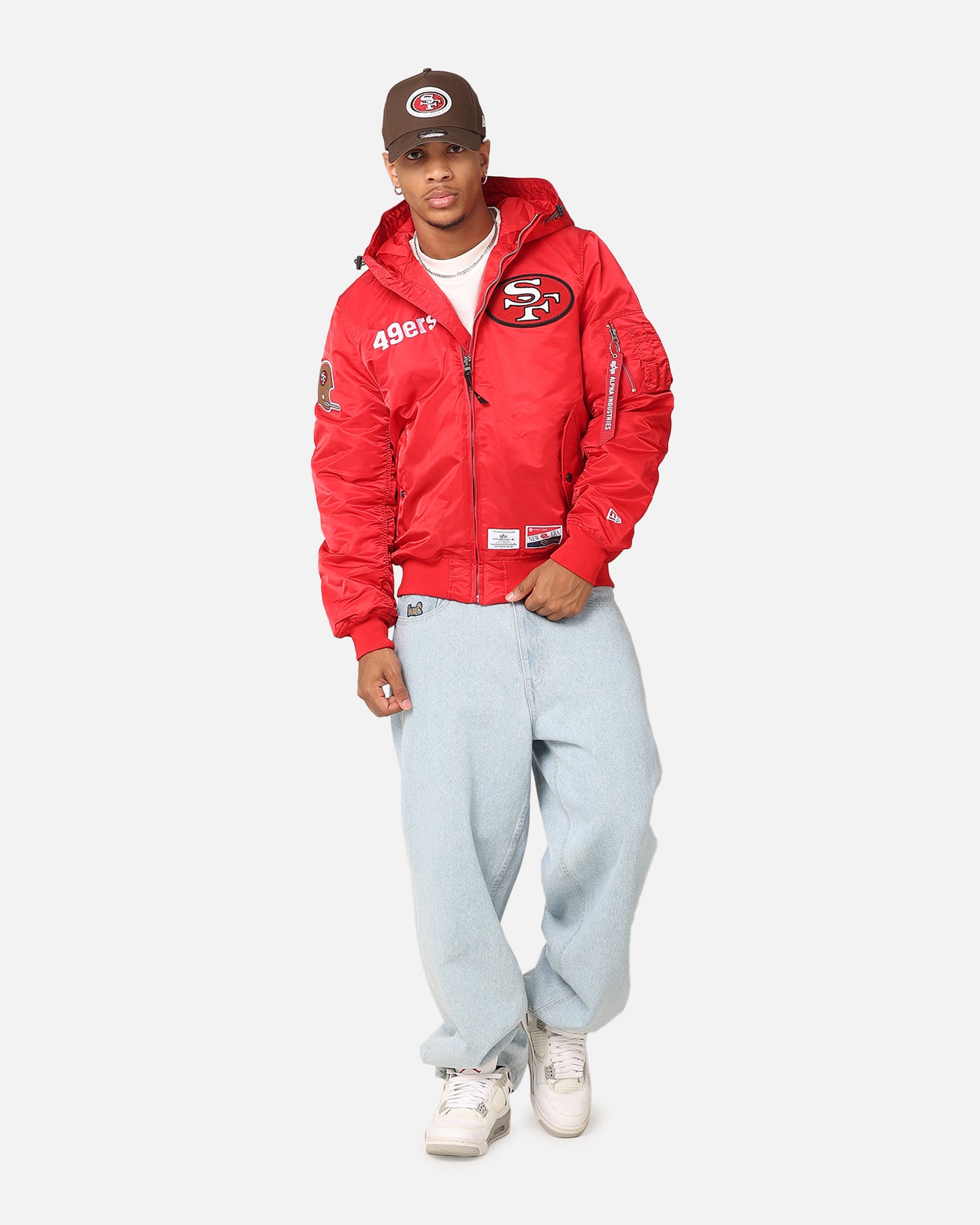 New Era San Francisco 49ers Alpha Industries L-2B Hooded Bomber