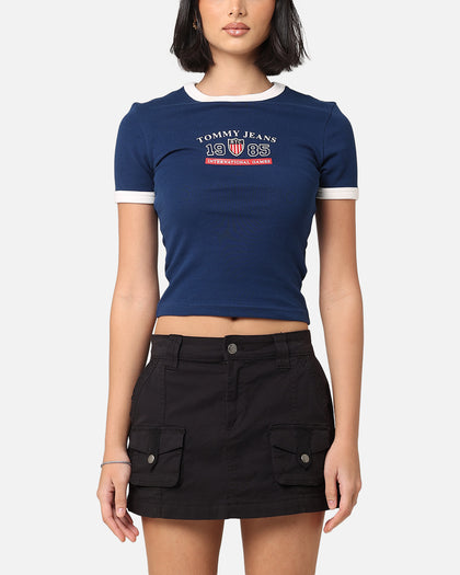 Tommy Jeans Women's TJW Archive Games Ringer T-Shirt Twilight Indigo