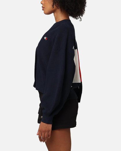Tommy Jeans Women's TJW Flag Badge Cardigan Dark Night Navy