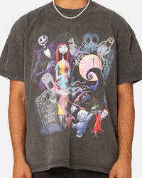 Goat Crew X The Nightmare Before Christmas Group Heavyweight Vintage T-Shirt Black Wash