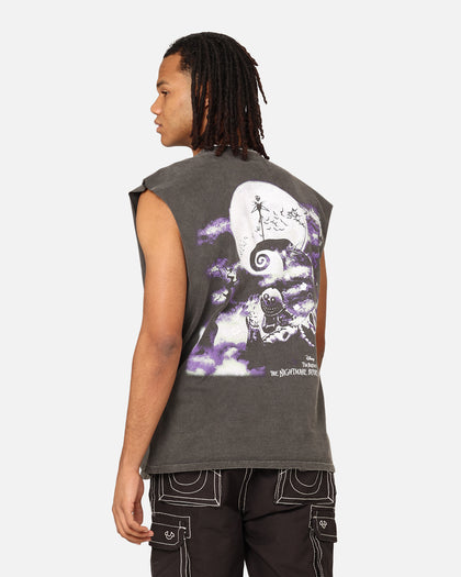 Goat Crew X The Nightmare Before Christmas Jack Skellington Heavyweight Vintage Muscle T-Shirt Black Wash