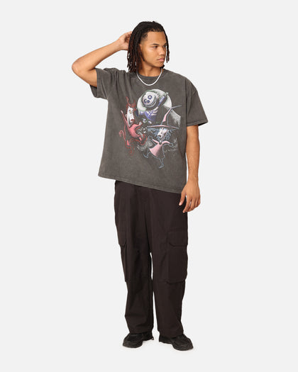 Goat Crew X The Nightmare Before Christmas Lock Shock & Barrel Heavyweight Vintage T-Shirt Black Wash