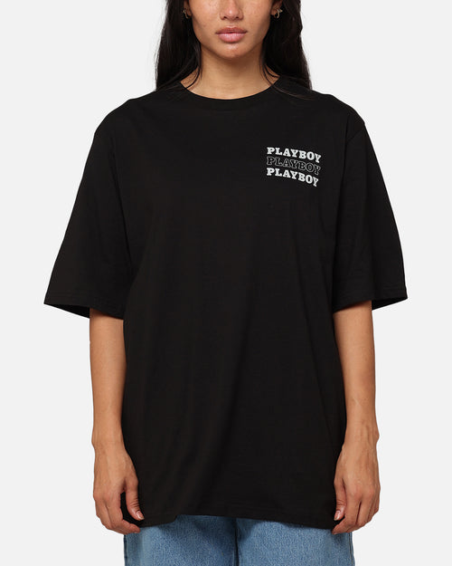 Playboy Bunny Stack T-Shirt Black