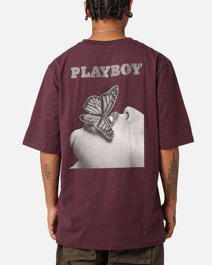 Playboy Diamanté T-Shirt Plum