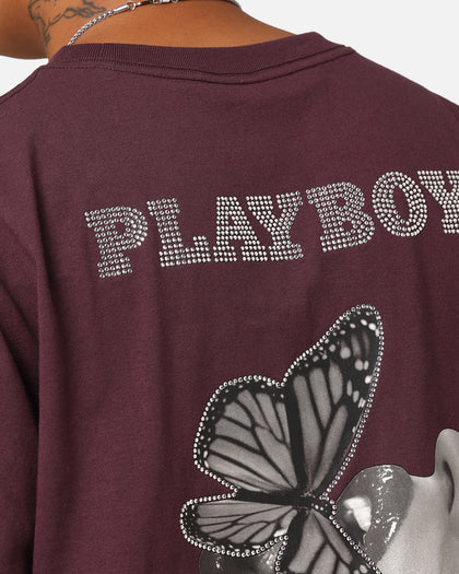 Playboy Diamanté T-Shirt Plum