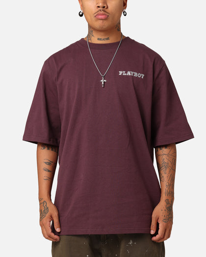 Playboy Diamanté T-Shirt Plum