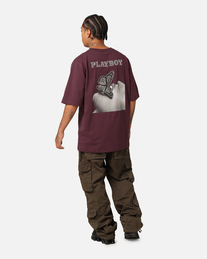 Playboy Diamanté T-Shirt Plum