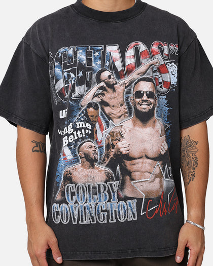 UFC By Goat Crew Colby Covington Belt Vintage T-Shirt Washed Black