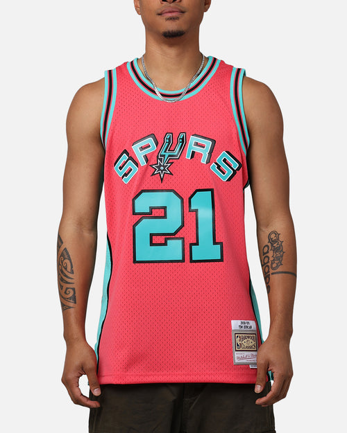 Mitchell & Ness San Antonio Spurs Tim Duncan 'Spurs 2014 Champs' '98-99 Swingman Jersey Pink