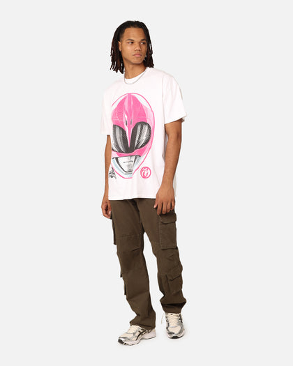 73Studio X Power Rangers Pink Ranger Big Head Heavyweight T-Shirt White