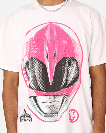 73Studio X Power Rangers Pink Ranger Big Head Heavyweight T-Shirt White