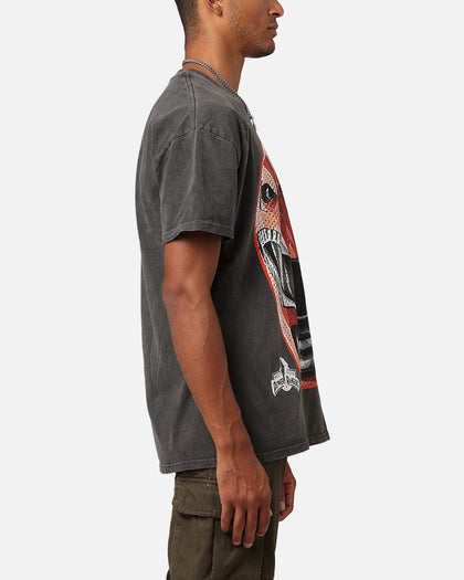 American Thrift X Power Rangers Red Ranger Big Head Heavyweight Vintage T-Shirt Black Wash