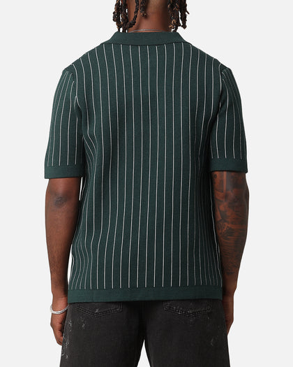 XXIII Nicholas Knit Button Up Shirt Green/White