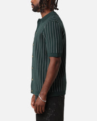 XXIII Nicholas Knit Button Up Shirt Green/White