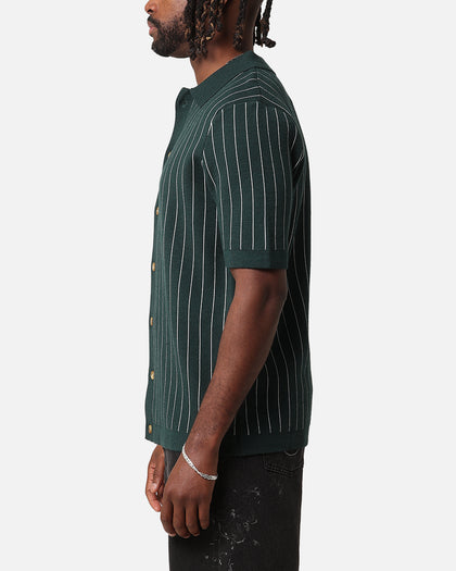 XXIII Nicholas Knit Button Up Shirt Green/White
