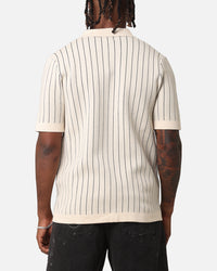 XXIII Nicholas Knit Button Up Shirt Sand/Black