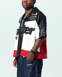 Loiter Racer Button Up Shirt Black/Red
