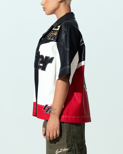 Loiter Racer Button Up Shirt Black/Red