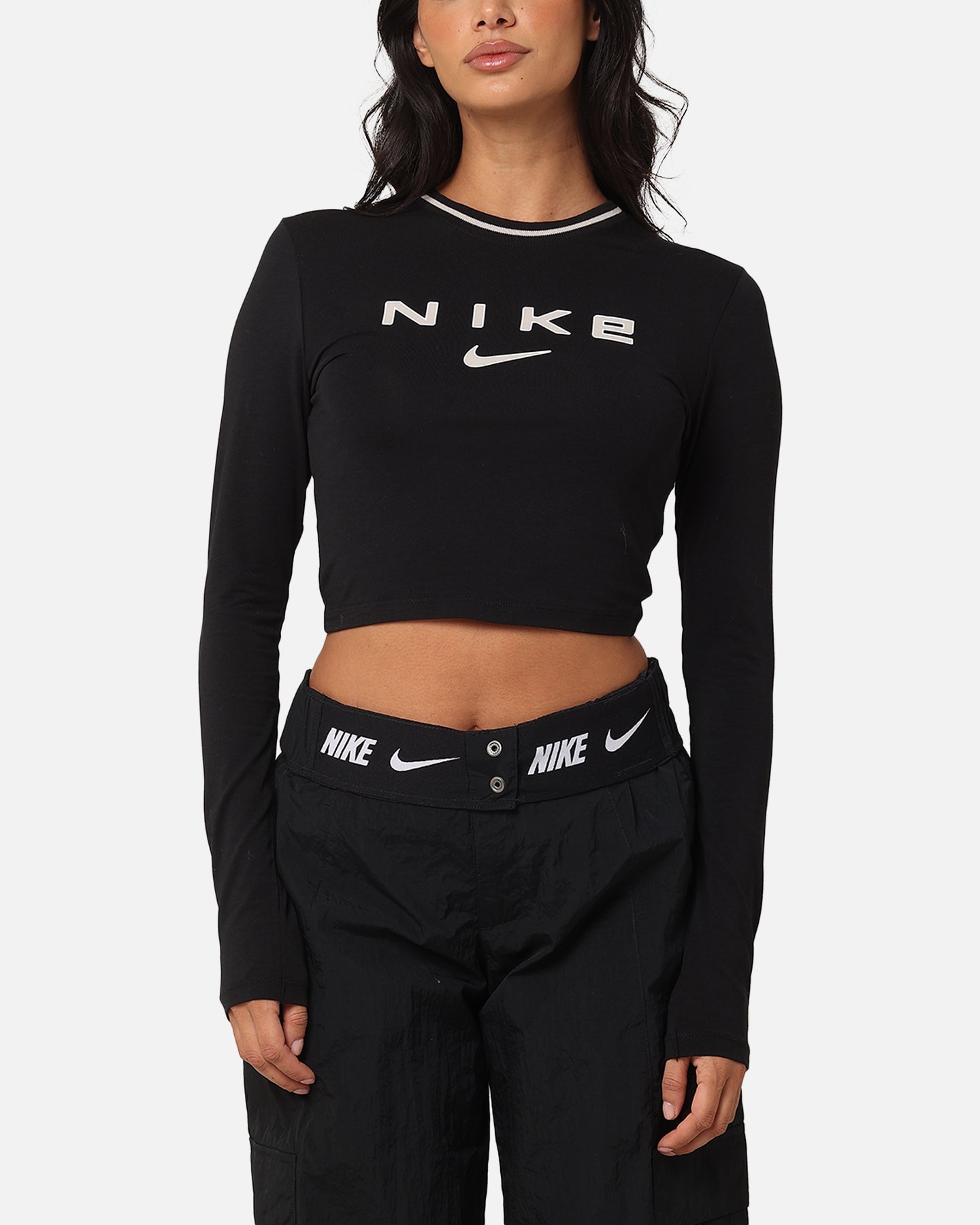 cropped nike long sleeve top