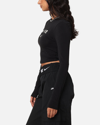Nike Women's Sportswear Long Sleeve Slim Cropped T-Shirt Black