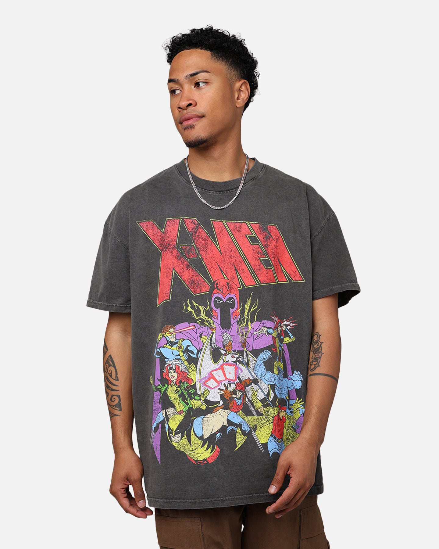 Marvel X-Men The X-Men Heavyweight Vintage T-Shirt Washed Black