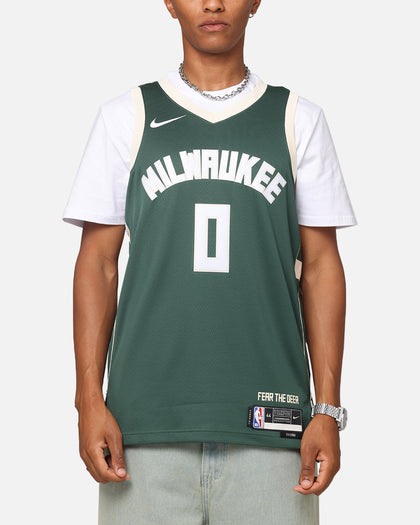 Nike Damian Lillard Milwaukee Bucks #0 Icon Edition 2022/23 Nike Dri-Fit NBA Swingman Jersey Green