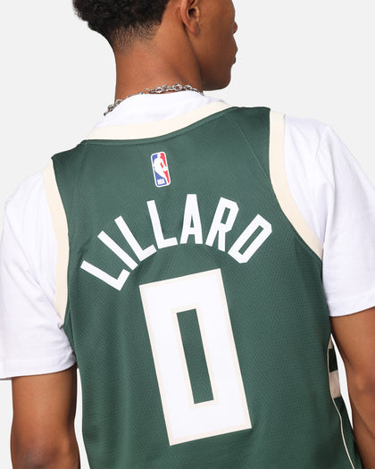 Nike Damian Lillard Milwaukee Bucks #0 Icon Edition 2022/23 Nike Dri-Fit NBA Swingman Jersey Green